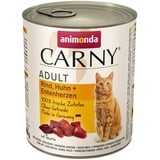 animonda¦CARNY Adult - Rind, Huhn + Entenherzen - 6 x 800 g ¦ nasses Katzenfutte