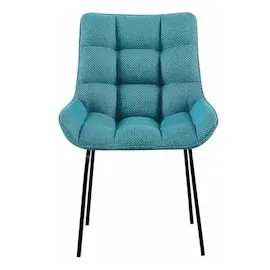 CLP 2er Set Esszimmerstuhl Saranda I Polsterstuhl mit Stoffbezug oder Samtbezug I Küchenstuhl mit schwarzem Metallgestell und Rückenlehne