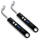 Brandson USB Lichtbogen Stabfeuerzeug 2er-Set Schwarz