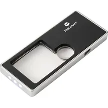 TOOLCRAFT TO-10283190 Handlupe mit LED-Beleuchtung Vergrößerungsfaktor: 3 x, 10 x Linsengröße: (Ø) 15 mm Schwarz