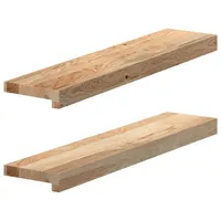 VidaXL Fensterbänke 2 Stk. Unbehandelt 70x15x2 cm Massivholz Eiche