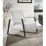 Cocktailsessel W.SCHILLIG "quadroo Loungesessel", weiß (weiß z73), B:65cm H:82cm T:82cm, Velourgewebe V41 (100% Polyester);Longlife Xtra-Leder Z59 - Glattleder;Longlife Xtra-Leder Z73 - Glattleder;Stoff S37 (100% Polyester): Luxus-Microfaser in Lederoptik, Sessel, Cocktailsessel, mit bezogenen Armlehnen, Gestell in Schwarz pulverbeschichtet