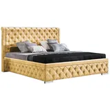 Xlmoebel Schlafzimmer-Set 3-teiliges Schlafzimmer Set: Bett mit 2 Nachttischen, Modernes Design, (Bett / 2x Nachttisch), Hergestellt in Europa gelb