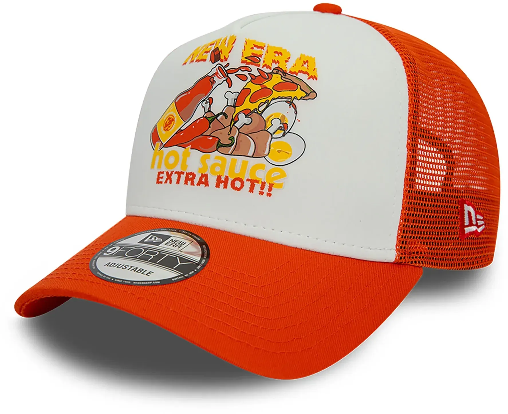 Orangene New Era Food Hot Sauce A-Frame Trucker Cap Orange - STK