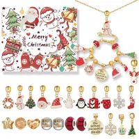 Adventskalender Schmuck Adventskalender 2024 Schmuck Adventskalender Charms Adventskalender Schmuck Frauen Weihnachts-Freundin-Schwester-Armband-Halskette Countdown-Kalender 24 überraschungen