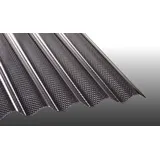 Polycarbonat Wellplatte mit Wabenstruktur - Lichtgrau 2,8 mm - Profil S76/18 - 1045 x 2000 mm – hagelfeste Wabenplatte – Lichtwellplatte für Terrassen