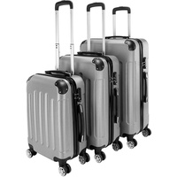 LEADZM Kofferset 3 Teilig Hartschale Reisekoffer mit 4 Rollen und TSA Zahlenschloss, Handgepäck Koffer, ABS-Trolley-Koffer (Grau)