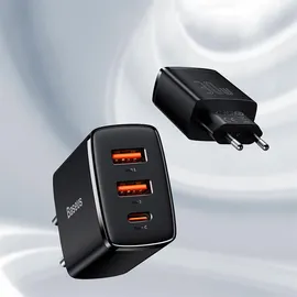 Baseus CCXJ-E01 3 USB-C Ports 30W 3a Power Delivery Quick Charge schwarz