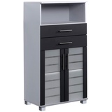 Schildmeyer Midischrank 113294, silber glanz-anthrazit glanz, 59,8/32,6/110,5 cm,