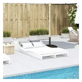 vidaXL Sonnenliege Weiß 205x110x31,5 cm Massivholz Kiefer
