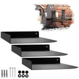 SO-TECH® Wandregal Eckregal HOVER 20/30 x 15/20 x 3 cm inkl. Befestigungsset, 3-tlg., Wandmontage, für Bad Küche oder Wohnzimmer, Schwarz schwarz 30 cm x 3 cm x 20 cm