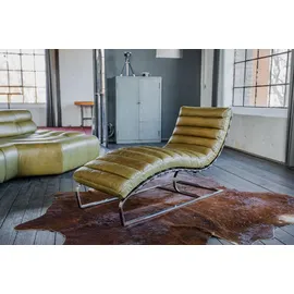 KAWOLA Relaxliege SIRY Leder 150 x 88 x 88 cm Grün