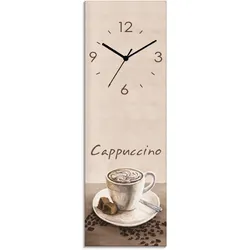 Wanduhr ARTLAND "Cappuccino - Kaffee", beige (natur), B:20cm H:60cm T:1,8cm, Wanduhren, wahlweise mit Quarz- oder Funkuhrwerk, lautlos ohne Tickgeräusche