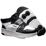 ENEN Schuhe mit Rollen für Jungen & Mädchen, Outdoor Turnschuhe mit Rollen Versenkbarer, Schuhe mit Rollen Kinder, 2-in-1 Roller Schuhe Turnschuhe mit 4 Rollen - 37 EU