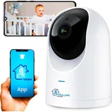 Extralink Smart Life HomeEye Überwachungskamera innen, Kamera IP, PTZ drahtlose Kamera, 4MP, 360° Sicht, Erkennung von Babygeschrei, Kinderkamera... - Weiß