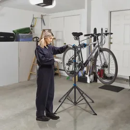 Arebos Fahrrad-Montageständer höhenverstellbar 112-188,5 cm 360° drehbar blau/schwarz