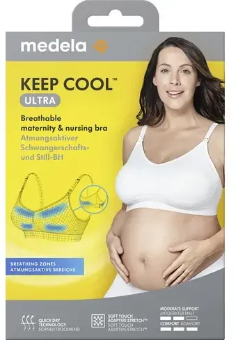 Medela Keep CoolTM Ultra Komfort Schwangerschafts- und Still-BH, weiß - weiß