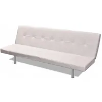 vidaXL Schlafcouch Kunstleder 2-Sitzer Cremeweiß