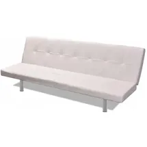 vidaXL Schlafcouch Kunstleder 2-Sitzer Cremeweiß
