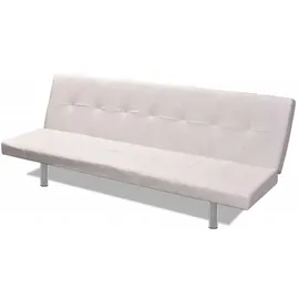 vidaXL Schlafcouch Kunstleder 2-Sitzer Cremeweiß