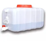 LJBD Wasserkanister mit Ablasshahn Schraubdeckel, Tragbar Wasserbehälter Wassertank für Outdoor Camping Wandern Picknick Wasserspeicherung zu Hause Haushalt(Size:50L,Color:Weiß)