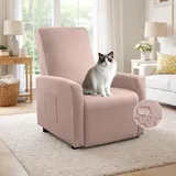 YushengTai 1-Sitzer Sesselbezug, Wasserdicht Sesselbezug Stretch mit Tasche, All-Inclusive Sesselschoner für Fernsehsessel Liege Sessel (Rosa)