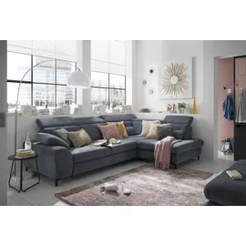 Set One by Musterring Ecksofa, blau (famosa navy), SET ONE BY MUSTERRING, Sofas, B/H/T: 317cm x 86cm x 220cm, Flachgewebe, Armlehne links, Sitztiefenverstellung,Kopfteilverstellung,Bettfunktion,Schubkasten, 100% Polyester, Ecksofa, Kaltschaumpolsterung, Flachgewebe, whlw.