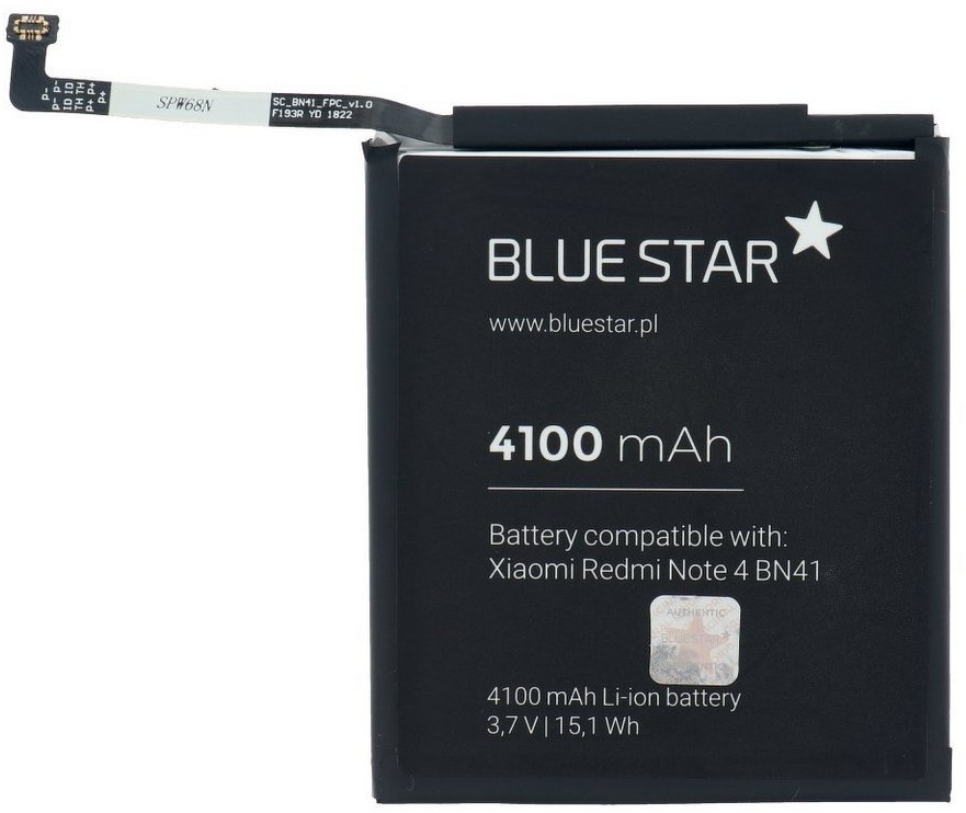 BlueStar Akku Ersatz kompatibel mit Xiaomi Redmi Note 4 4100mAh Li-lon Austausch Batterie Accu BN41 Smartphone-Akku