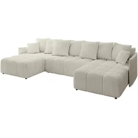 altdecor Ecksofa Cord 6-Sitzer Creme