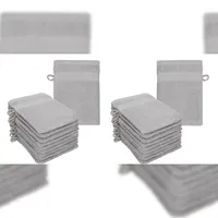 Betz 20 Stück Waschhandschuhe Waschlappen Premium Größe 16x21 cm 100% Baumwolle Farbe silber
