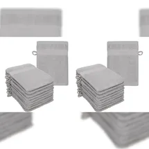 Betz 20 Stück Waschhandschuhe Waschlappen Premium Größe 16x21 cm 100% Baumwolle Farbe silber
