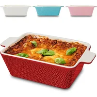 Praknu Auflaufform Keramik Rot für 2 Personen - Extra