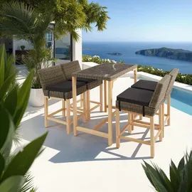 Tectake tectake® Rattan Bartisch Kutina 96x65x100cm