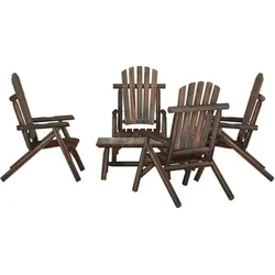 vidaXL 5-tlg. Garten-Lounge-Set Massivholz Fichte