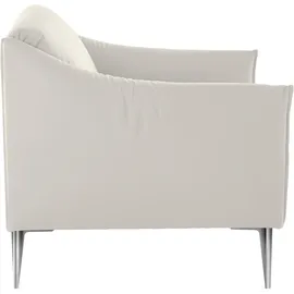 W.Schillig Cocktailsessel "sally", weiß (weiß z59), B:84cm H:78cm T:84cm, Longlife Xtra-Leder Z59: Glattleder mit modischer Prägung. Hautstärke 0, 9 - 1, 1 mm., Sessel, Cocktailsessel, mit Metallfüßen in Chrom glänzend