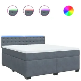 vidaXL Boxspringbett 180 x 200 cm Dunkelgrau