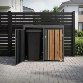 ML-Design Mülltonnenbox 2er 132 x 80 x 116,3 cm anthrazit-eichenoptik