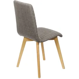 Home Affaire 4-Fußstuhl HOME AFFAIRE "Arosa Esszimmerstuhl, Polsterstuhl, Küchenstuhl, Speisestuhl, Essstuhl", braun (hellbraun, natur), B:49,5cm H:90,5cm T:58cm, Massivholz, Polyester, Sperrholz, Stühle, 2er-Set, Beine aus Massivholz Eiche oder Buche, mit gestepptem