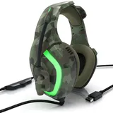 CSL USB Gaming Headset "GHS-103" mit Mikrofon Kopfhörer für PC (Win XP/7/8/8.1/10), PS4/4 Pro