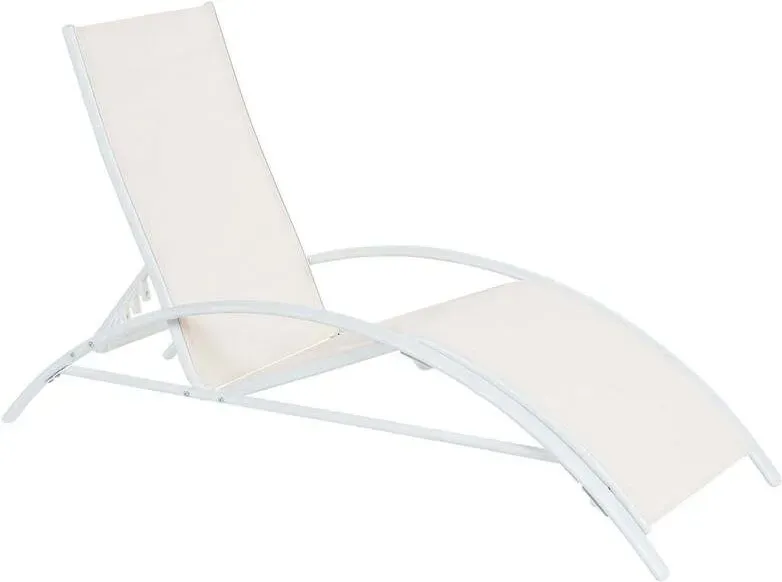 Beliani Klappbare Garten-Sonnenliege aus Stahl Beige GAETA