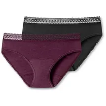SCHIESSER Periodenslip Secret Care (2er-Pack) mit zuverlässigem Auslaufschutz lila|schwarz 46/48