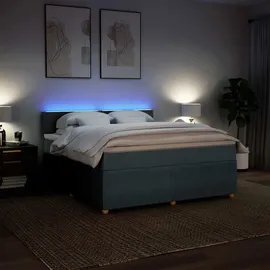vidaXL Boxspringbett 180 x 200 cm Dunkelgrau