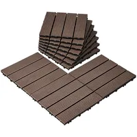 Vevor 10x Terrassenfliesen, Klickfliese Balkonfliesen Fliesen 30x30cm Dunkelbraun