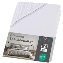 nyvi Spannbettlaken Jersey-Elasthan 90 x 200 - 100 x 200 cm weiß