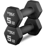 TREX SPORT Neopren Hanteln Set | Kurzhanteln 2er Set 4kg-20kg | Hanteln Frauen & Männer Set (2 x 5 kg)