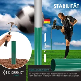 Kesser KESSER® Teleskop Fahnenmast Aluminium 6,30m Bodenhülse 60cm inkl Deutschlandfahne Höhenverstellbar Flaggenmast Mast Deutschland Flagge Alu Silber