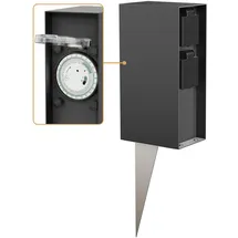 ledscom.de Garten-Steckdosensäule POMI Anthrazit 2 St.