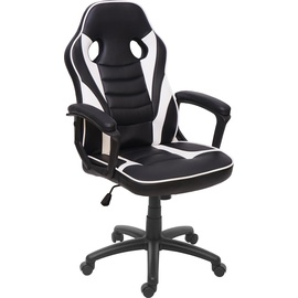 MCW Bürostuhl MCW-F59, Schreibtischstuhl Drehstuhl Racing-Chair Gaming-Chair, Kunstleder schwarz/weiß