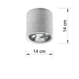 Licht-Erlebnisse Beton Deckenspot 1 GU10 rund grau