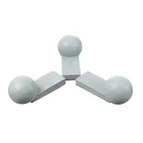 MARELIDA 3x Blumentopffüße Kugeln Pflanzkübel Untersetzer Kübelfüße - Polyresin - hellgr...